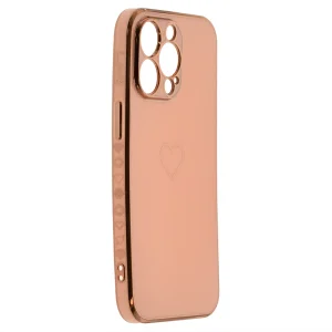 Силиконов калъф Heart за iPhone 13 Pro, Розов