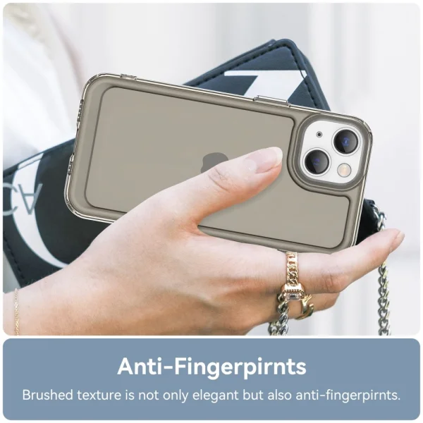 Silicone case Candy for iPhone 14 Plus, Transparent-Gray 5