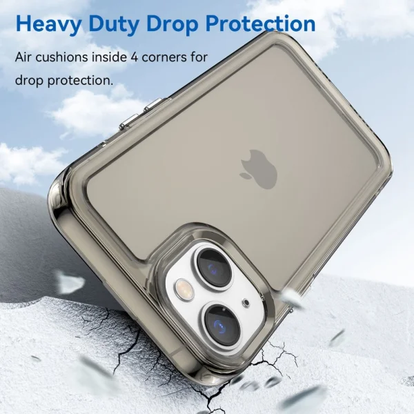 Silicone case Candy for iPhone 14 Plus, Transparent-Gray 3