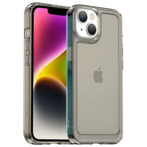 Силиконов калъф Candy за iPhone 14 Plus, Прозрачен-Сив