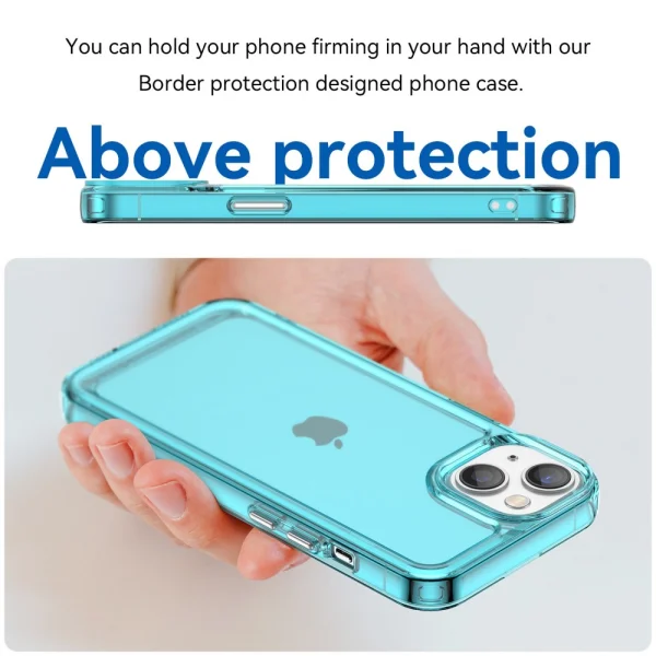 Силиконов калъф Candy за iPhone 14 Plus, Прозрачен-Син 4