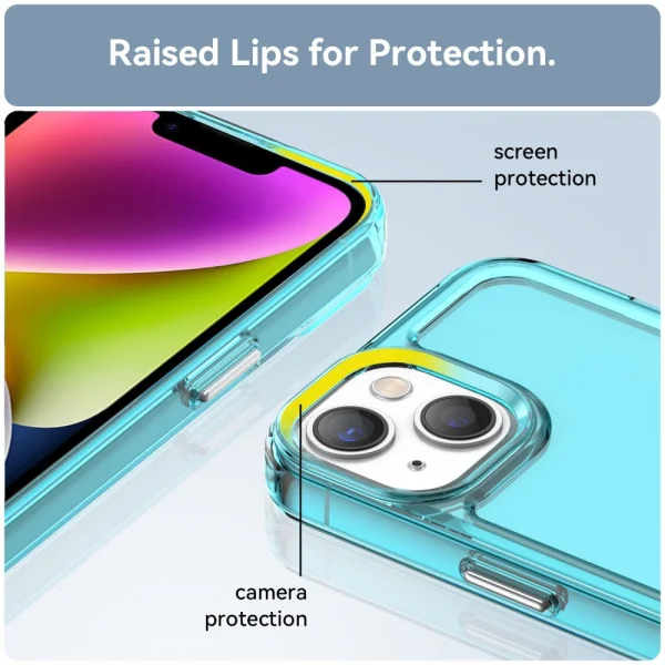 Силиконов калъф Candy за iPhone 14 Plus, Прозрачен-Син 5