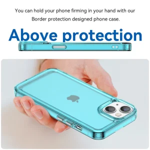 Силиконов калъф Candy за iPhone 14 Plus, Прозрачен-Син 4