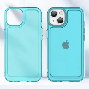 Силиконов калъф Candy за iPhone 14 Plus, Прозрачен-Син 6
