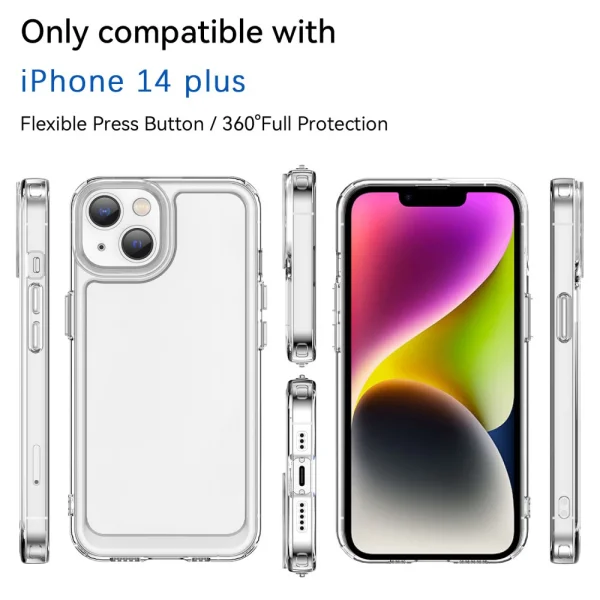 Силиконов калъф Candy за iPhone 14 Plus, Прозрачен 2