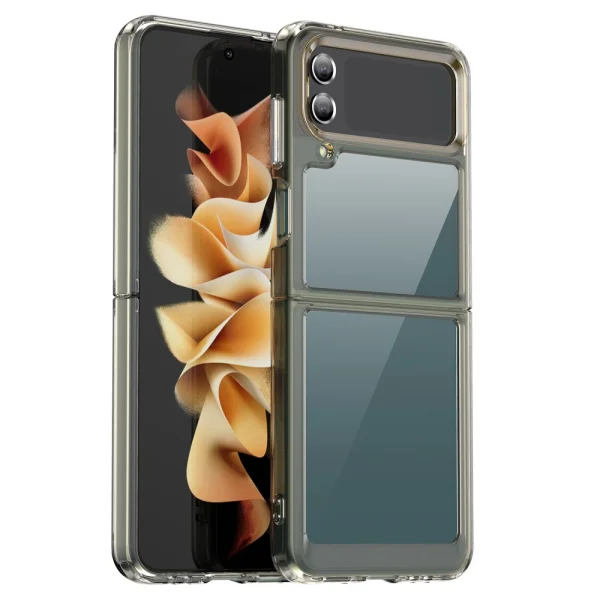 Удароустойчив калъф Acrylic Hybrid за Samsung Galaxy Z Flip4 5G, прозрачен-сив 1