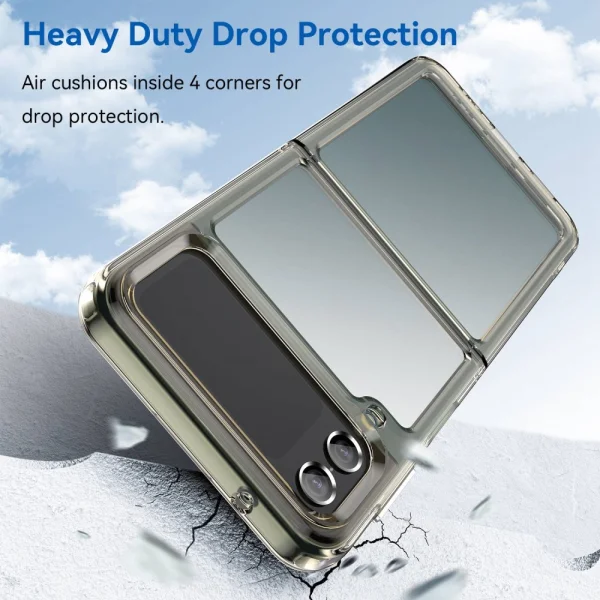 Удароустойчив калъф Acrylic Hybrid за Samsung Galaxy Z Flip4 5G, прозрачен-сив 4