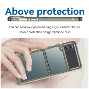 Удароустойчив калъф Acrylic Hybrid за Samsung Galaxy Z Flip4 5G, прозрачен-сив 5