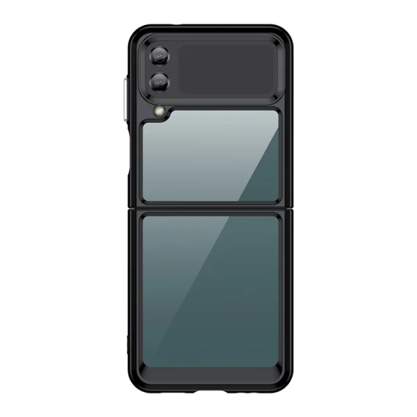 Удароустойчив калъф Acrylic Hybrid за Samsung Galaxy Z Flip4 5G,прозрачно-черен 2