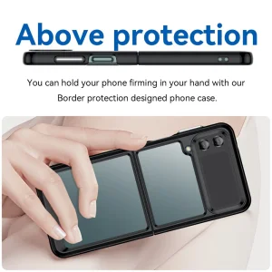 Удароустойчив калъф Acrylic Hybrid за Samsung Galaxy Z Flip4 5G,прозрачно-черен 4