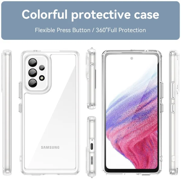 Shockproof Case Acrylic Clear for Samsung Galaxy A53 5G, Transparent 6