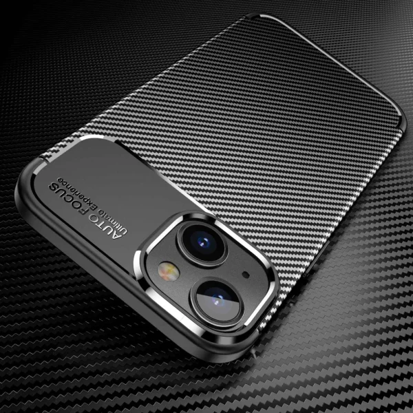 Силиконов Калъф Carbon Fiber Texture за iPhone 14, черен 3