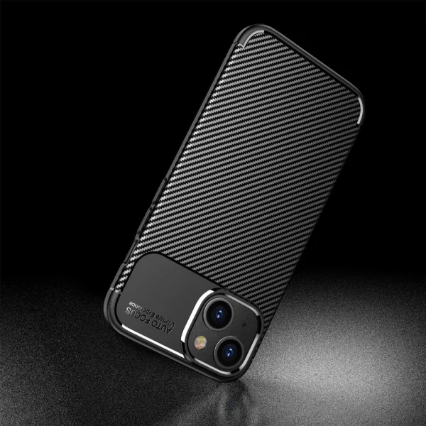 Силиконов Калъф Carbon Fiber Texture за iPhone 14, черен 6