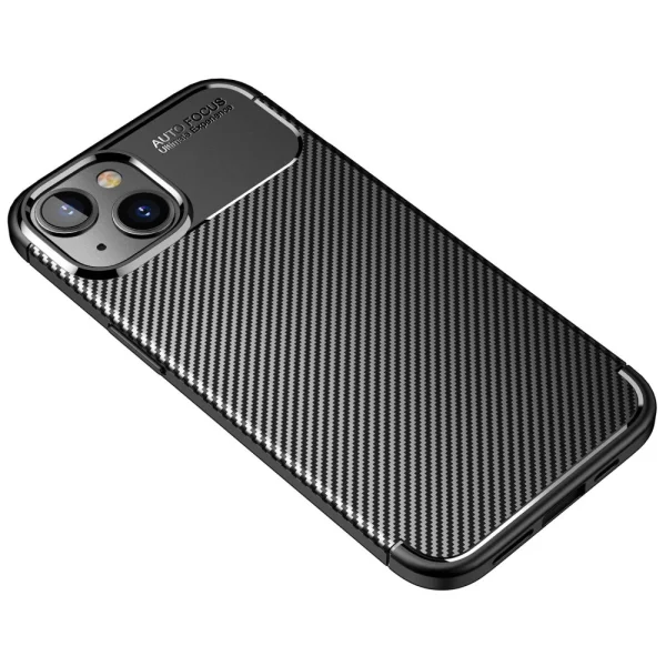 Силиконов Калъф Carbon Fiber Texture за iPhone 14, черен 2