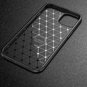 Силиконов Калъф Carbon Fiber Texture за iPhone 14, черен 5