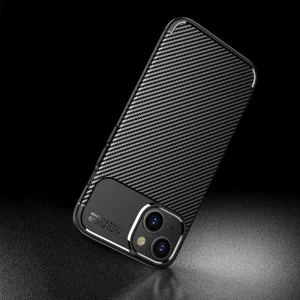 Силиконов Калъф Carbon Fiber Texture за iPhone 14, черен 6