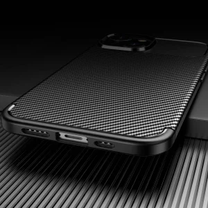 Силиконов Калъф Carbon Fiber Texture за iPhone 14, черен 4