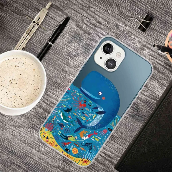 Silicone case for iPhone 14, Whale 3
