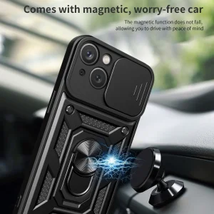 Shockproof back cover with stand for Iphone 14, black 5