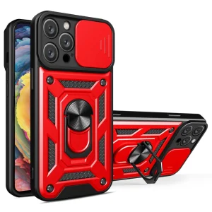 Удароустойчив калъфза Iphone 14 Pro, с поставка, червен