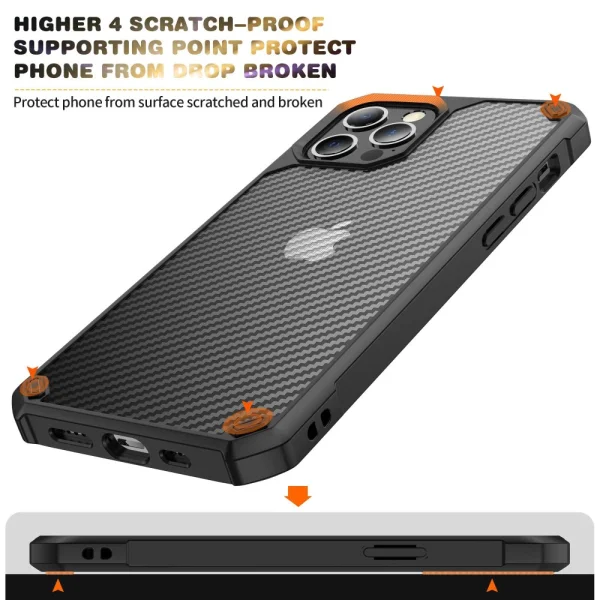 Shockproof Carbon Case for Iphone 14 Pro, Black 6