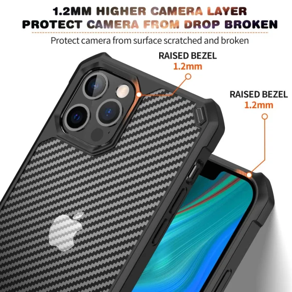 Shockproof Carbon Case for Iphone 14 Pro, Black 2