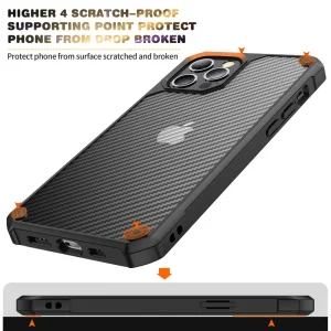 Shockproof Carbon Case for Iphone 14 Pro, Black 6