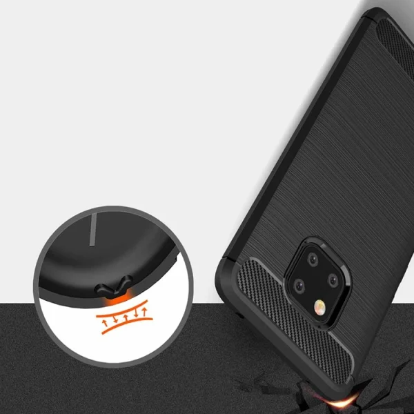 Silicone case Carbon for Huawei Mate 20 Pro, Black 4