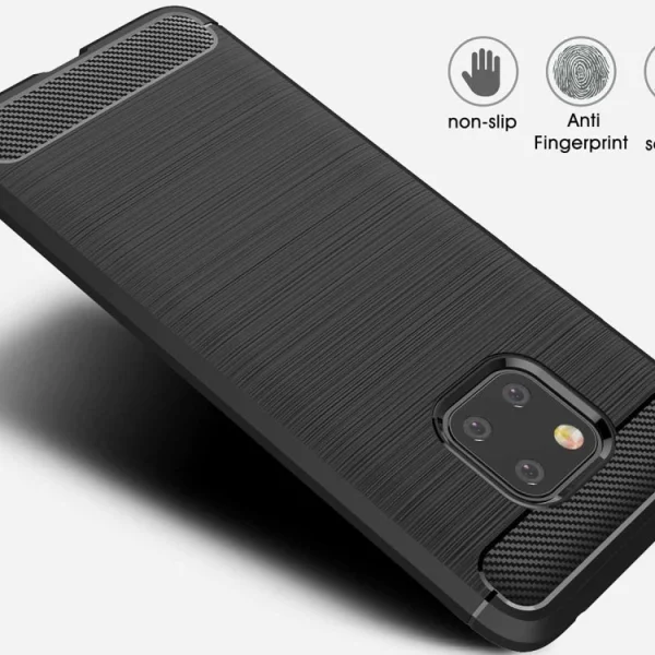 Silicone case Carbon for Huawei Mate 20 Pro, Black 3