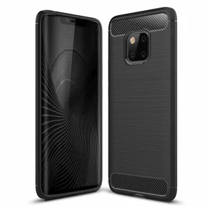 Силиконов калъф Carbon за Huawei Mate 20 Pro, Черен