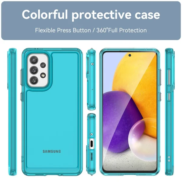 Силиконов калъф Candy за Samsung Galaxy A33 5G, Прозрачен-Син 2
