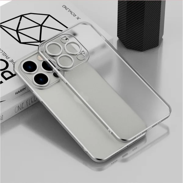 Electroplating Silicone Case for iPhone 14 Pro, silver 1
