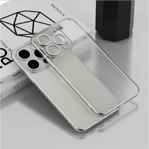Силиконов калъф Electroplating за iPhone 14 Pro, сребрист