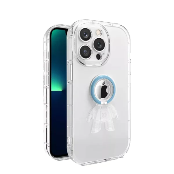 Silicone case with Spaceman ring for Iphone 14 Pro, Blue 2