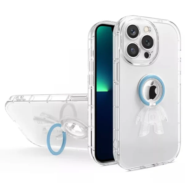 Silicone case with Spaceman ring for Iphone 14 Pro, Blue 1