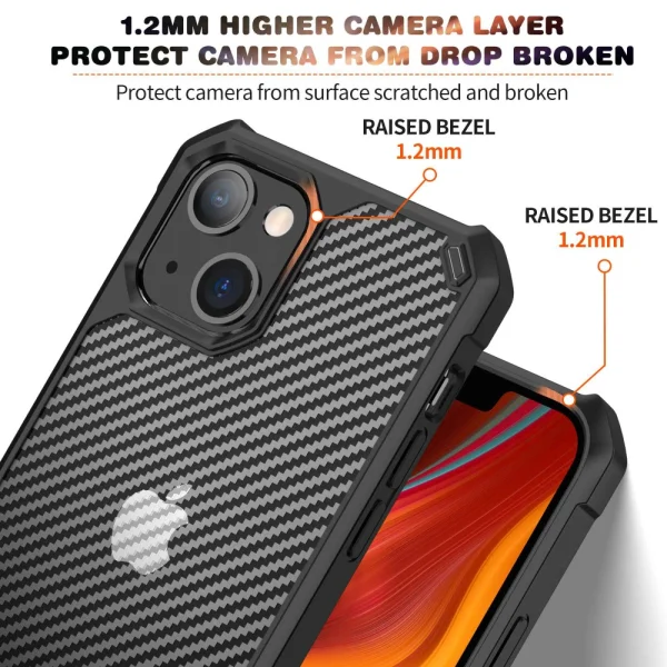 Удароустойчив Калъф Shockproof Carbon за Iphone 14 Plus, Черен 2