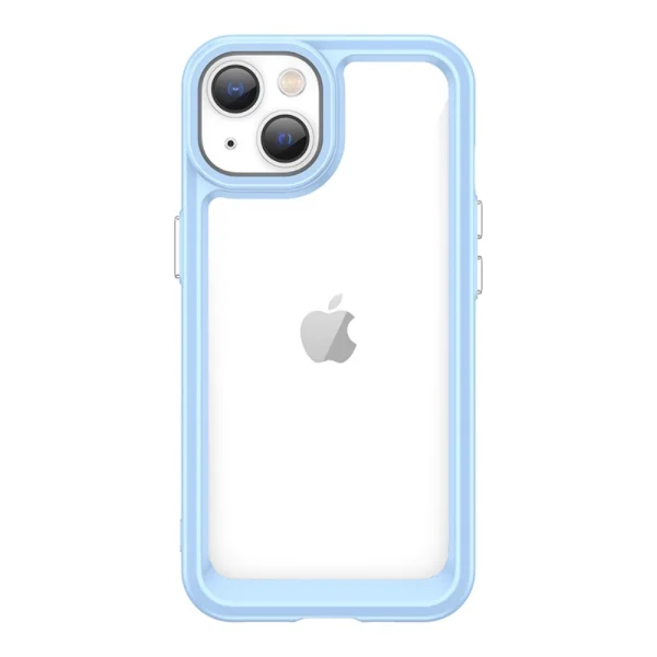 Удароустойчив калъф Acrylic Clear за iPhone 14 Plus, Син 1
