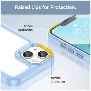 Удароустойчив калъф Acrylic Clear за iPhone 14 Plus, Син 5