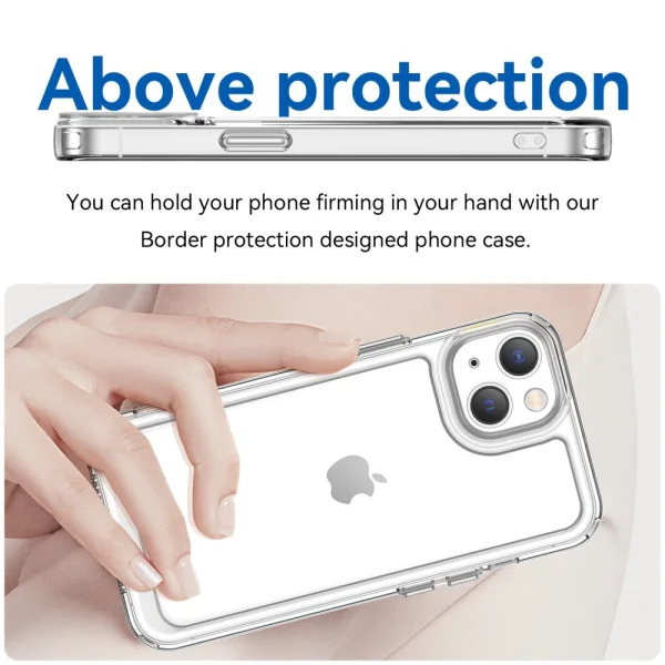 Shockproof case Acrylic Clear for iPhone 14 Plus, Transparent 4
