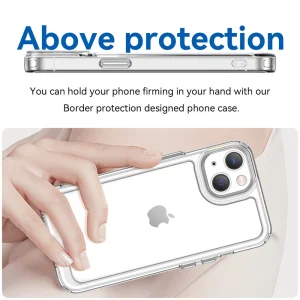 Shockproof case Acrylic Clear for iPhone 14 Plus, Transparent 4