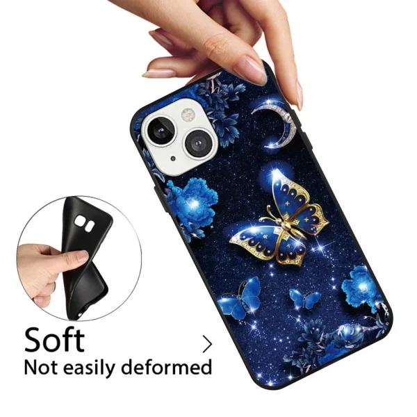 Matte Silicone Case for iPhone 14 Plus, Butterfly 2