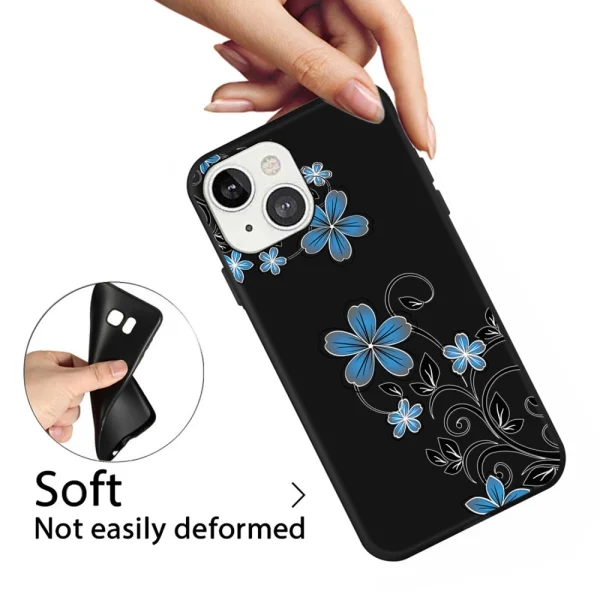 Silicone Matte Case for iPhone 14 Plus, Flower 2