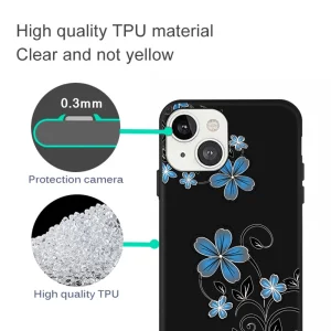 Silicone Matte Case for iPhone 14 Plus, Flower 3