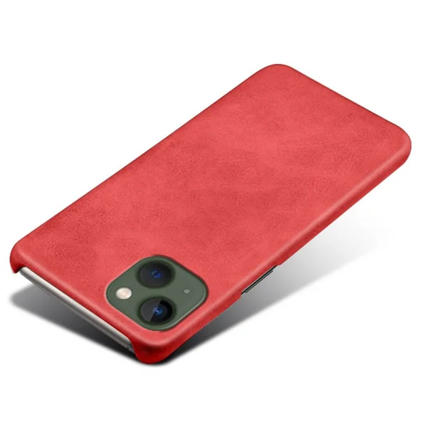 Plastic case PU Leather Coated for Iphone 14 Plus, red 3