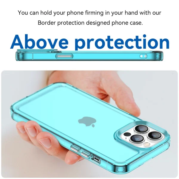 Силиконов калъф Candy за iPhone 13 Pro, Прозрачен-Син 4