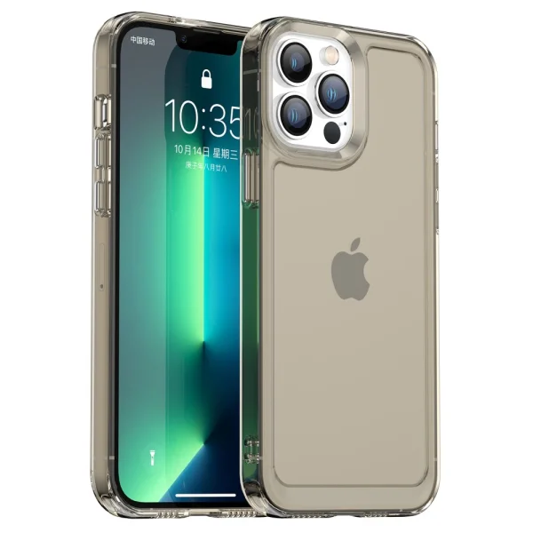 Candy Silicone Case for iPhone 13 Pro, Transparent-Gray 1