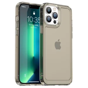 Силиконов калъф Candy за iPhone 13 Pro, Прозрачен-Сив