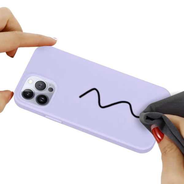 Silicone case Anti-scratch for iPhone 14 Pro Max, Light purple 4