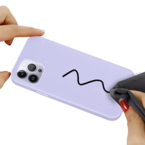 Silicone case Anti-scratch for iPhone 14 Pro Max, Light purple 4