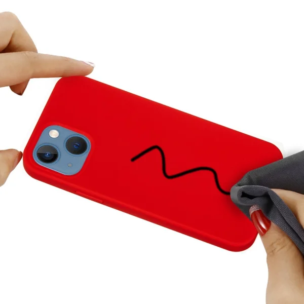 Силиконов калъф Anti-scratch за iPhone 14 Plus, Червен 4